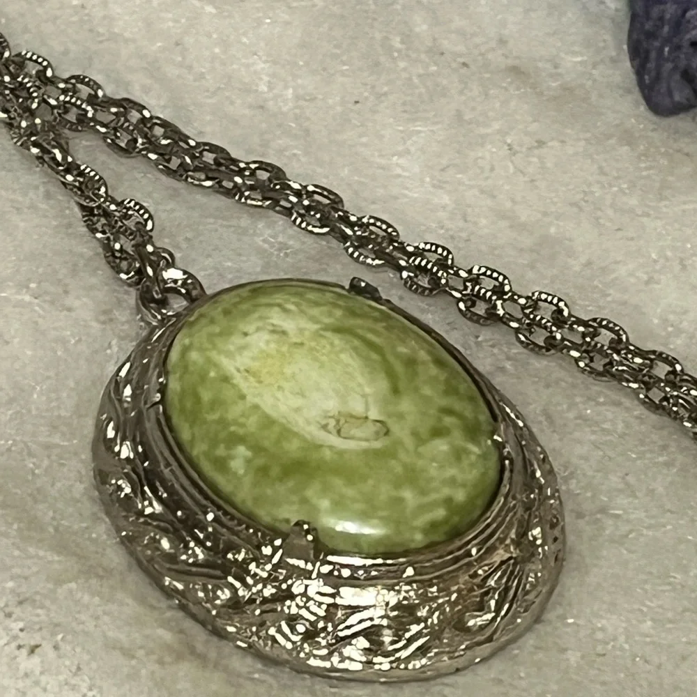 Vintage Jacobite Green Stone Necklace